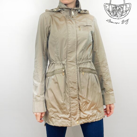 80 $ - Cole Haan / Rain Jacket Parka / Color Beige Khaki / Size XS - Picture 2 of 8